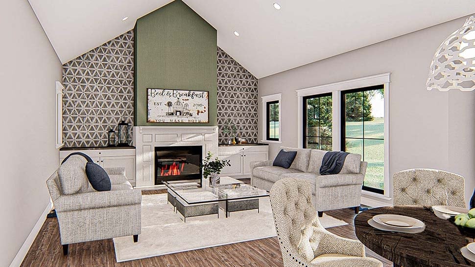 Plan 44205 | Farmhouse Style with 3 Bed, 3 Bath, 2 Car Garage