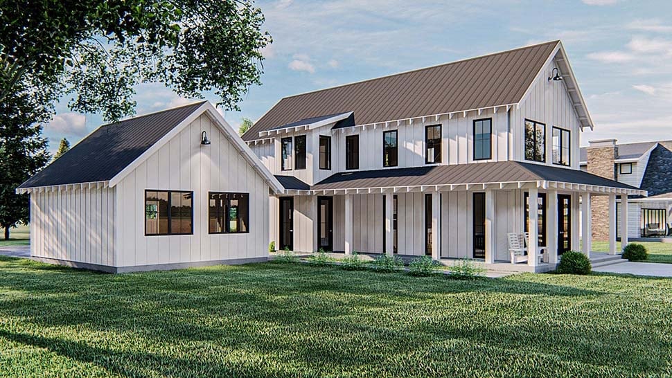 Cottage, Farmhouse Plan with 1757 Sq. Ft., 2 Bedrooms, 2 Bathrooms, 2 Car Garage Picture 5