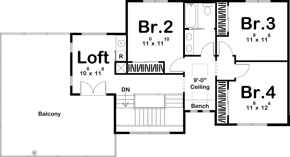 House Plan 44207 Level Two