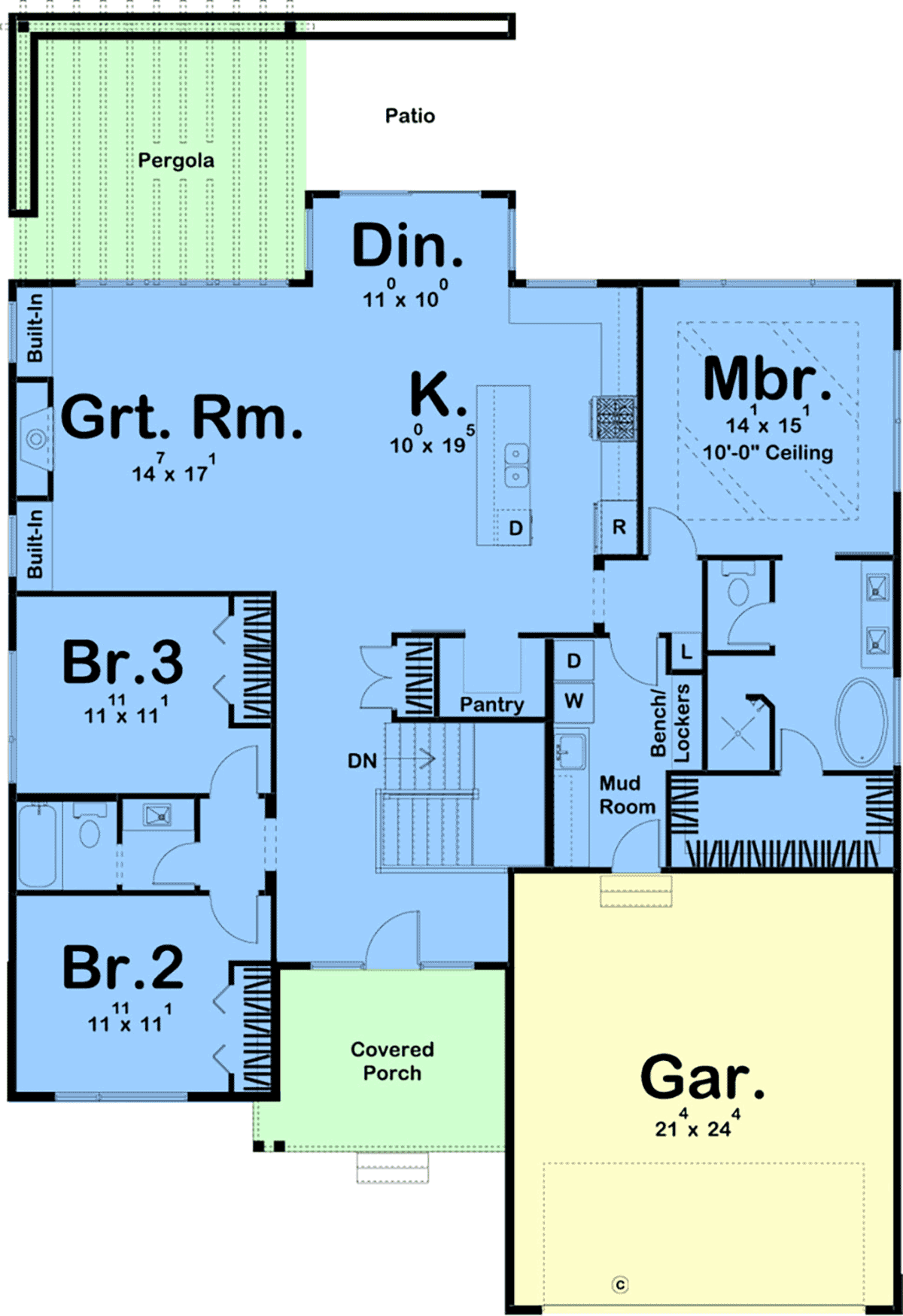 House Plan 44210 Level One