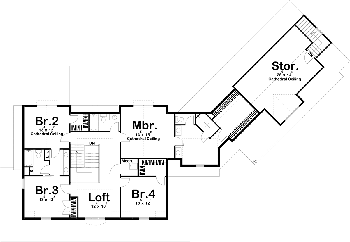 House Plan 44211 Level Two