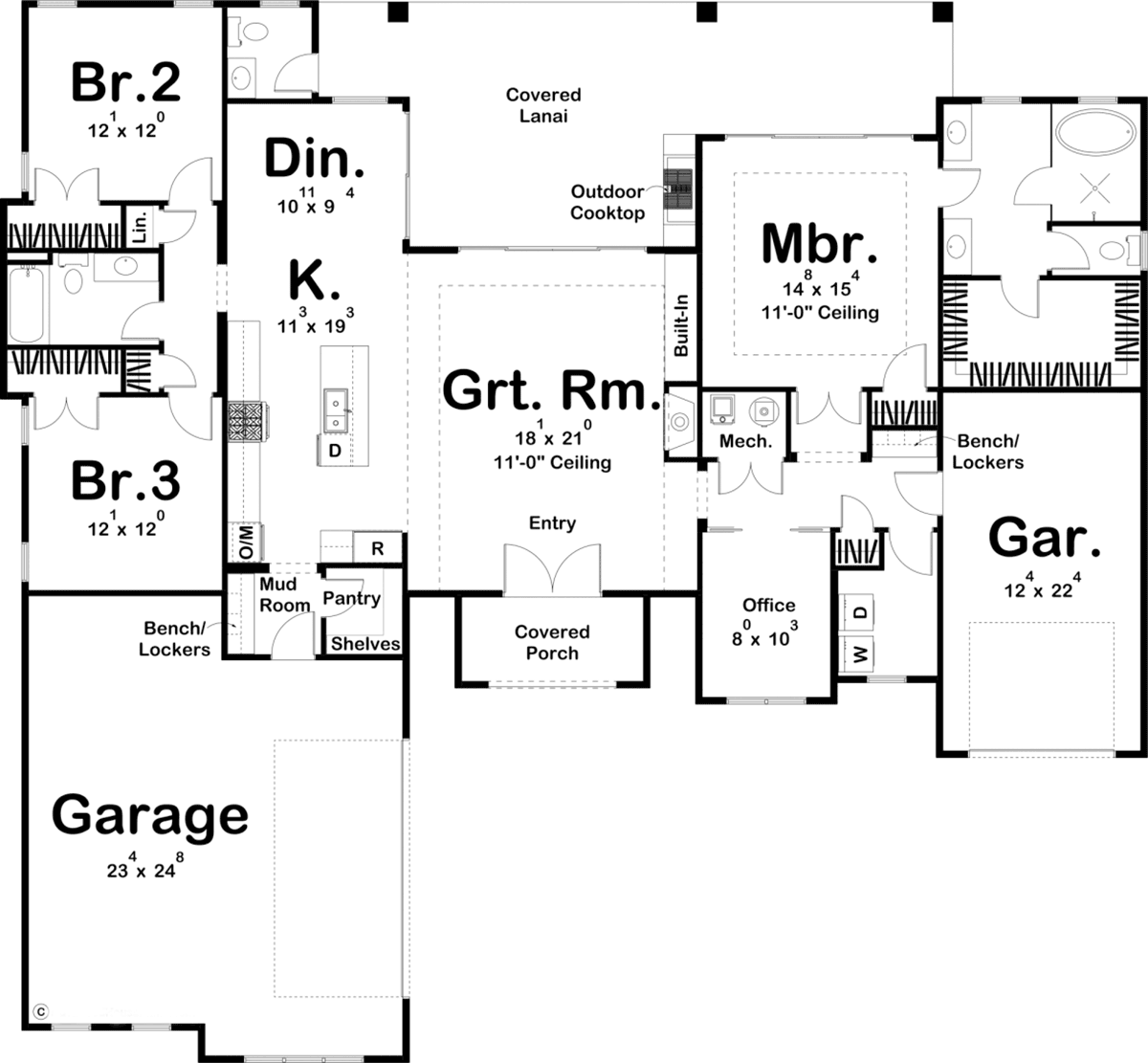 House Plan 44213 Level One