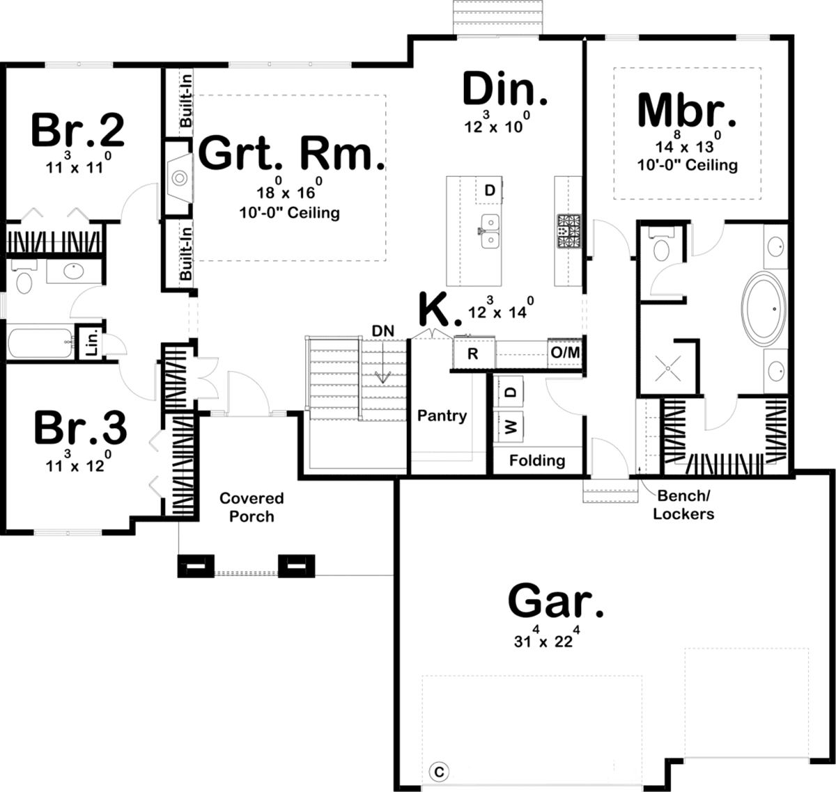 House Plan 44214 Level One