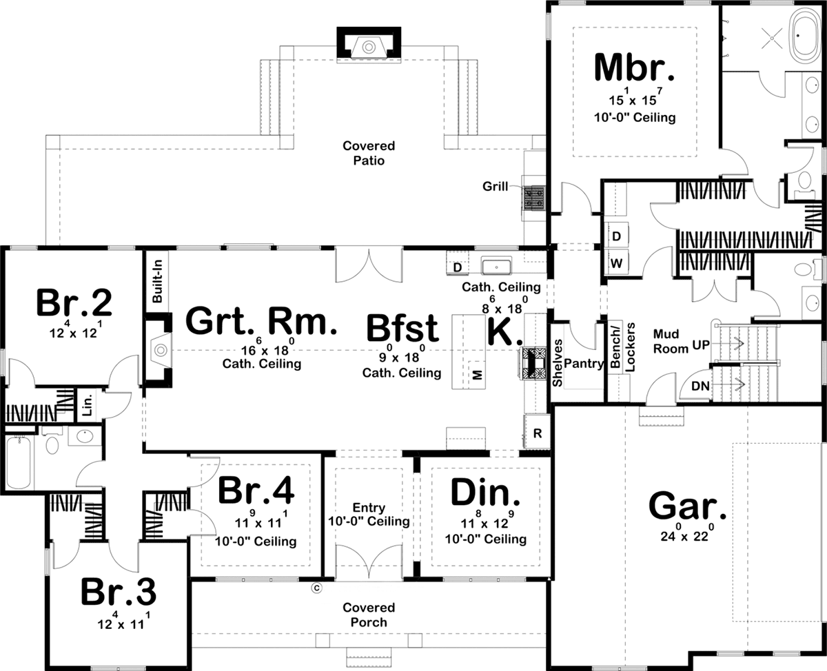 House Plan 44220 Level One