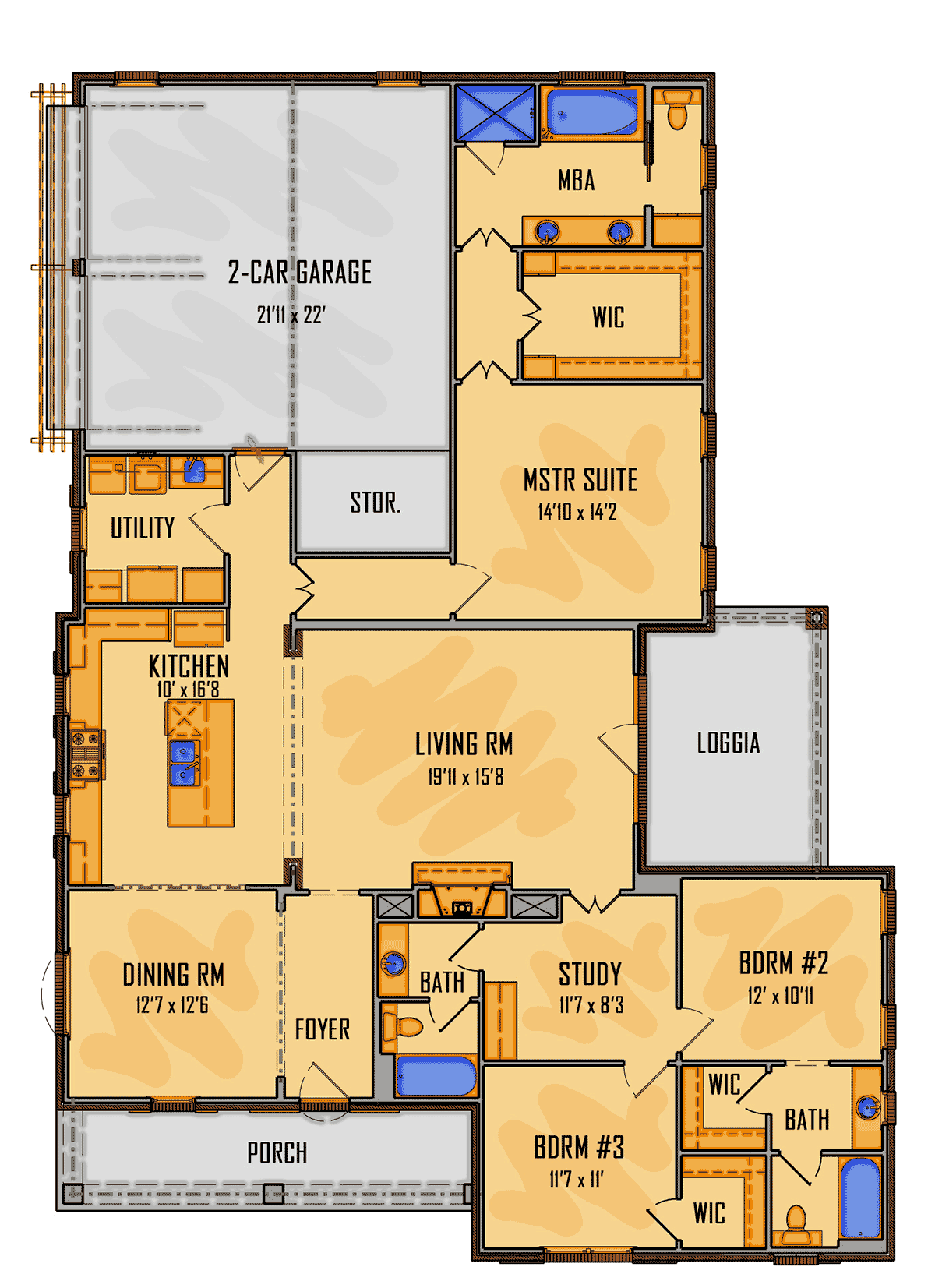 House Plan 44306 Level One