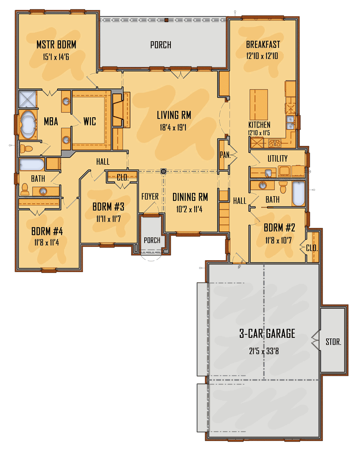 House Plan 44307 Level One