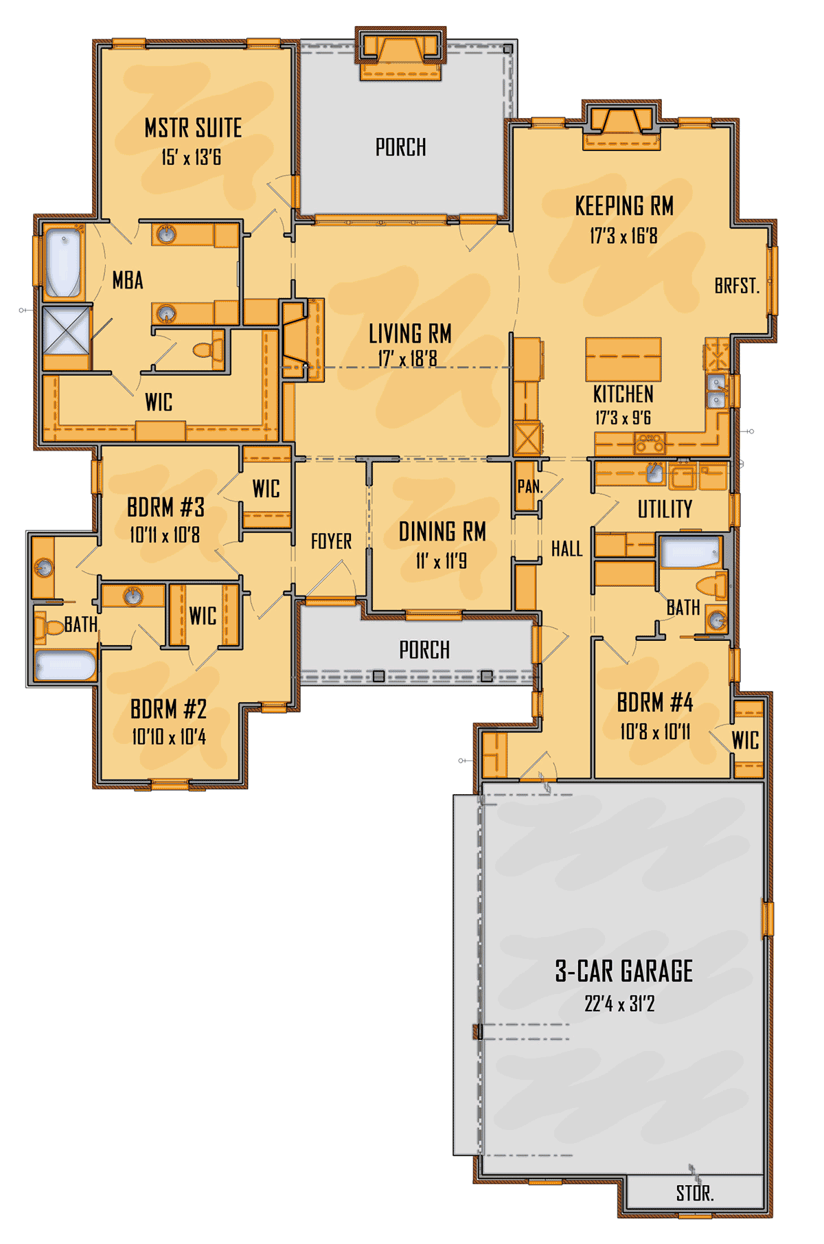 House Plan 44313 Level One