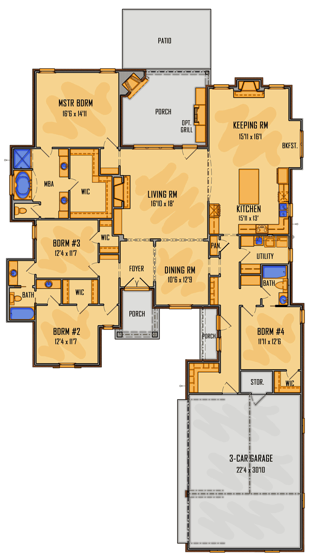 House Plan 44314 Level One