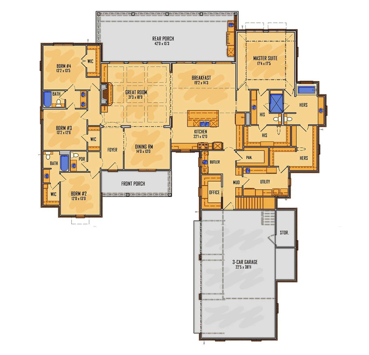 House Plan 44317 Level One