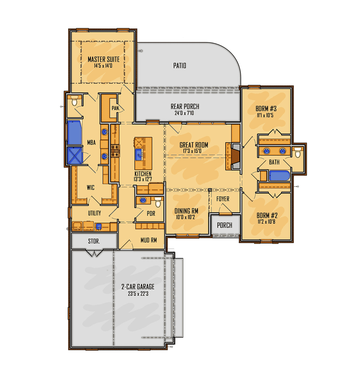 House Plan 44326 Level One
