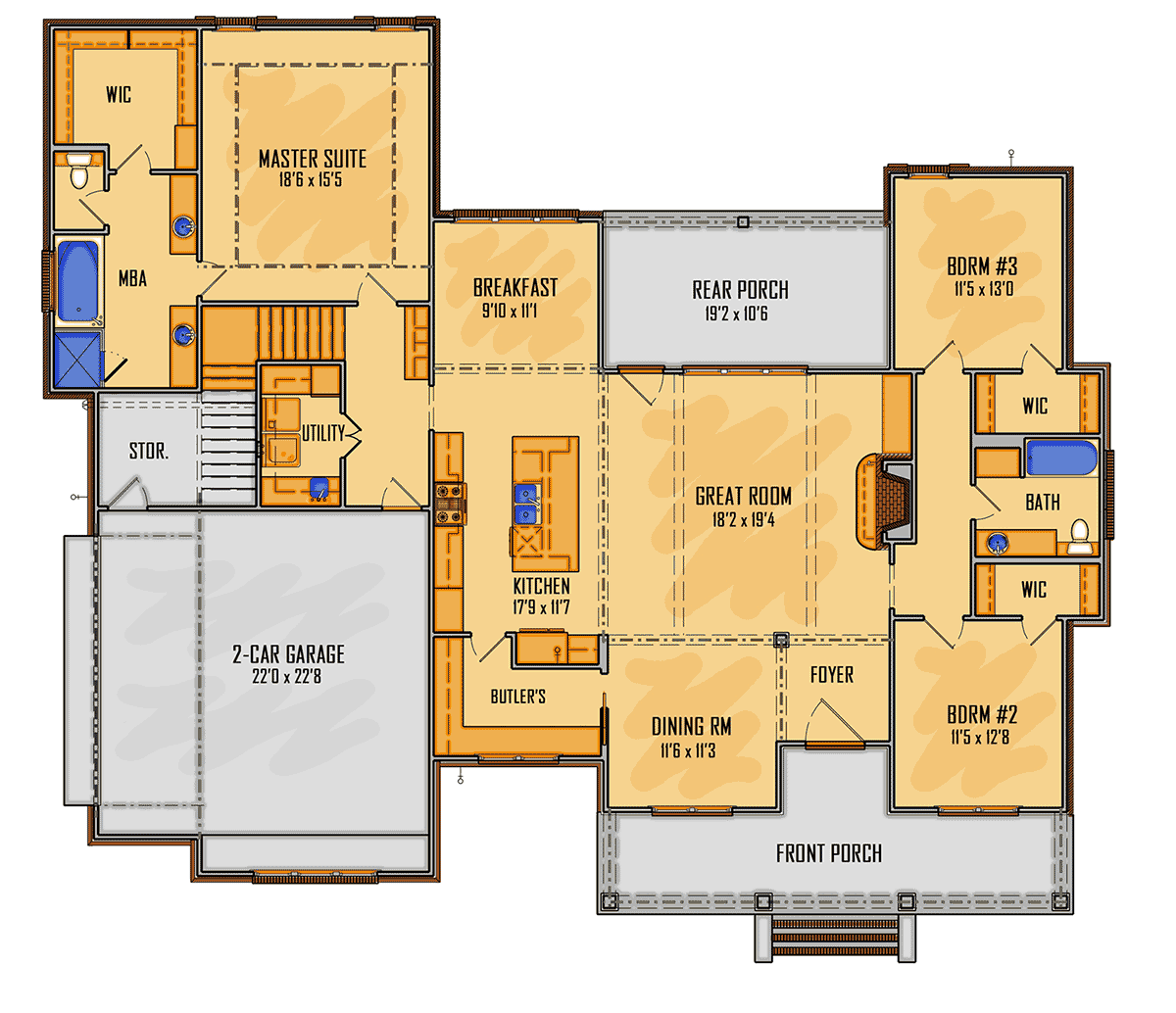 House Plan 44328 Level One