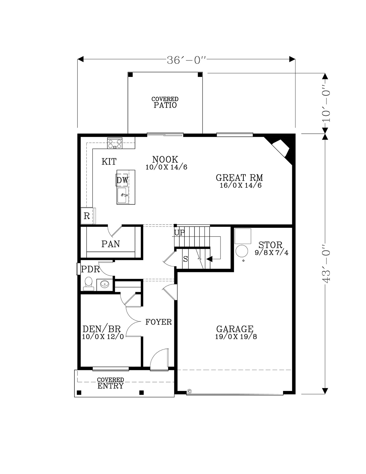 House Plan 44413 Level One