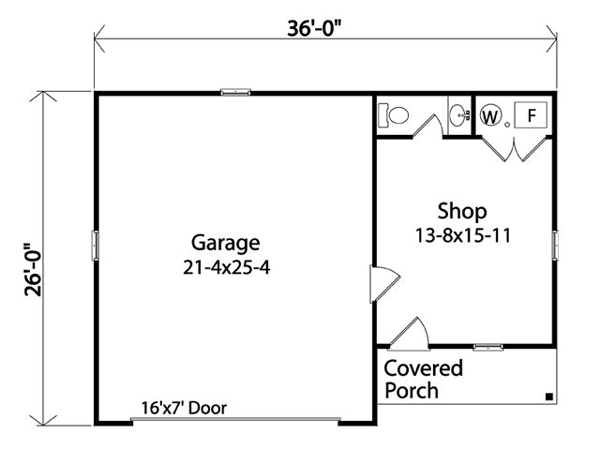 Garage Plan 45123 - 2 Car Garage Level One