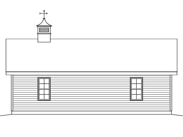 Garage Plan 45126 - 2 Car Garage Rear Elevation