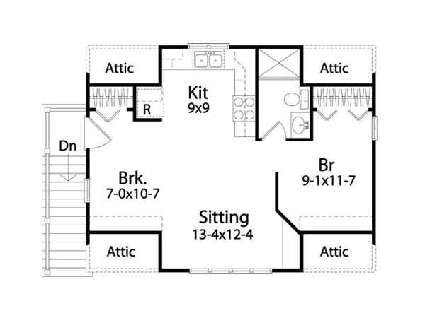 Garage Plan 45128 - 2 Car Garage Apartment Level Two