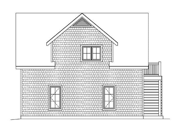 Garage Plan 45128 - 2 Car Garage Apartment Rear Elevation