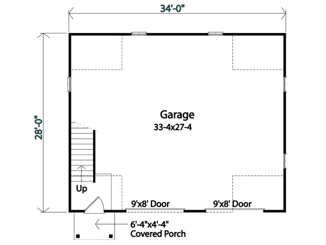 Garage Plan 45145 - 2 Car Garage Level One
