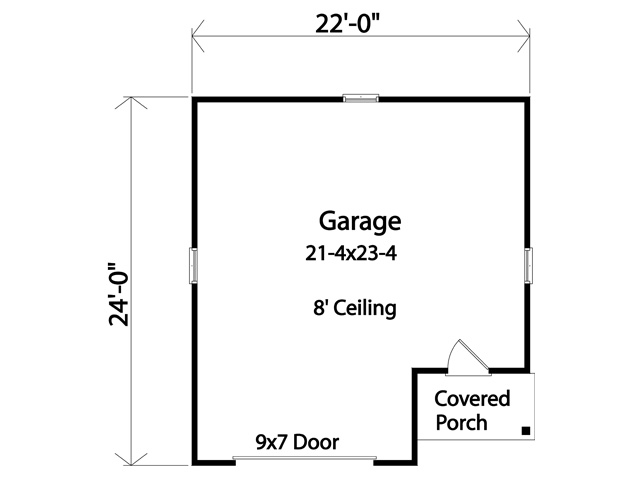 Garage Plan 45148 - 1 Car Garage Level One