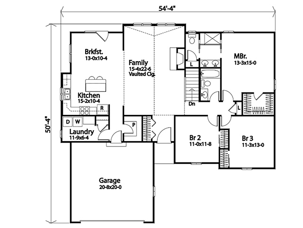House Plan 45175 Level One