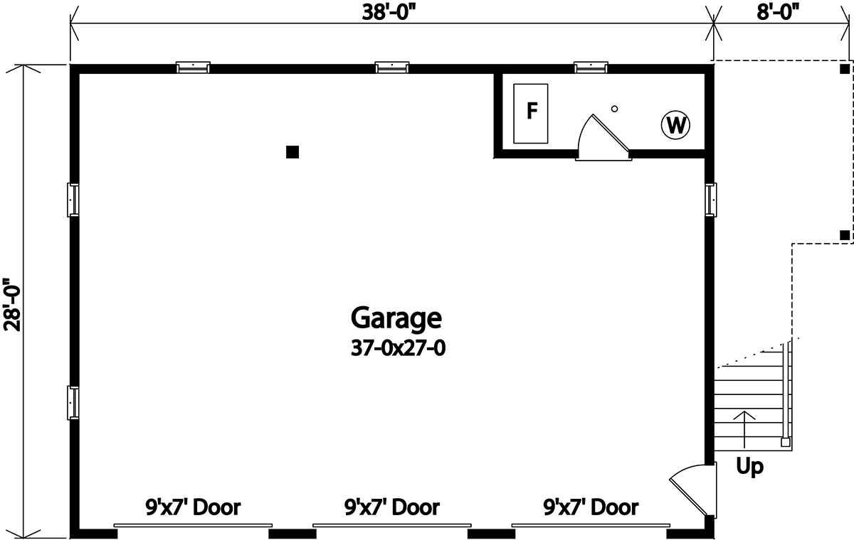 Garage Plan 45192 - 3 Car Garage Apartment Level One