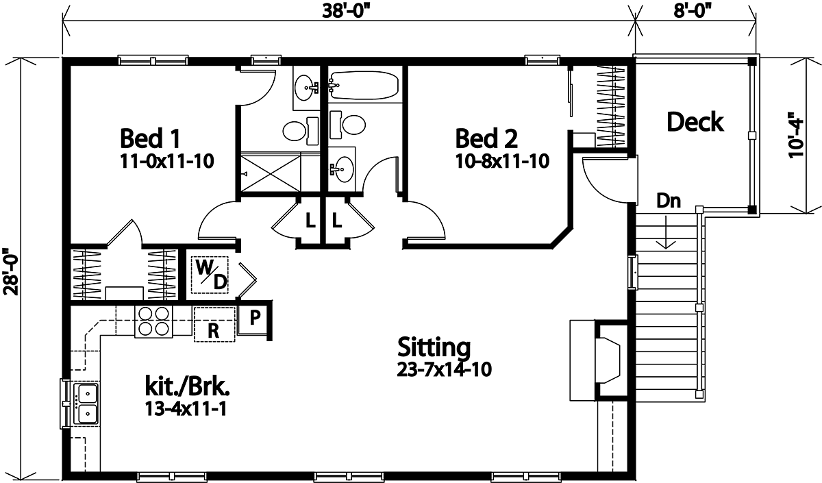 Garage Plan 45192 - 3 Car Garage Apartment Level Two