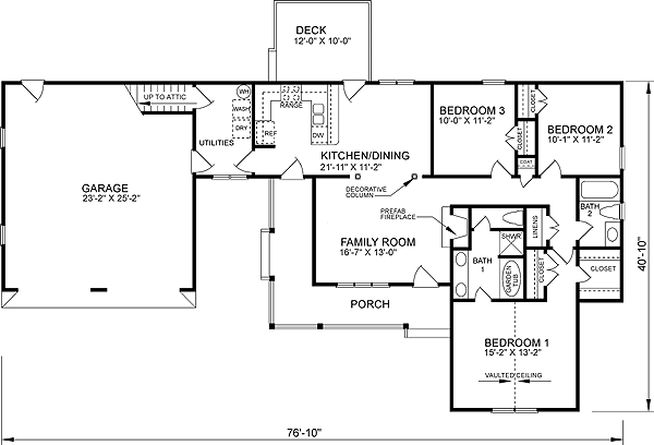 House Plan 45286 Level One