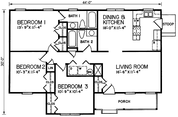 House Plan 45294 Level One