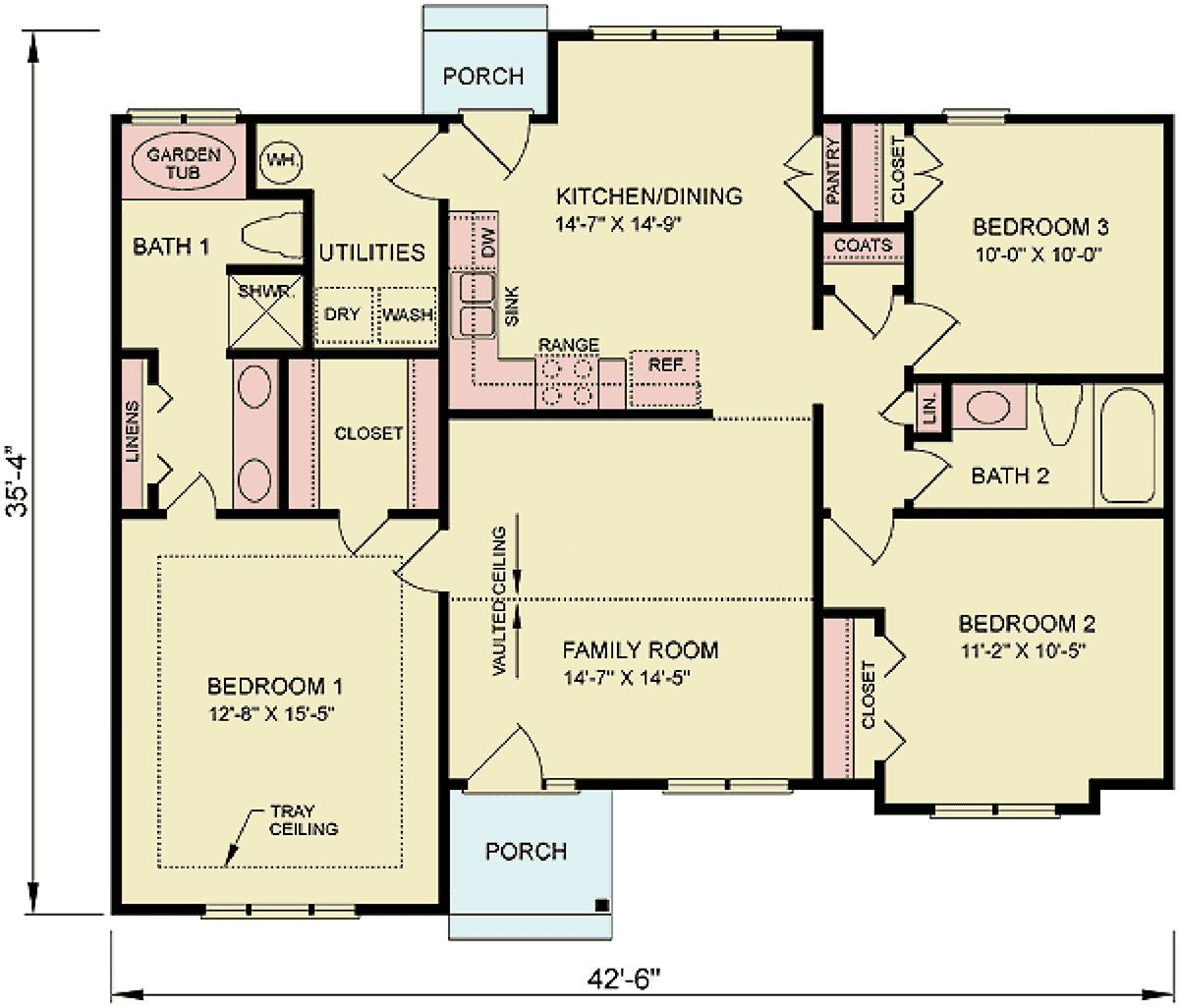 House Plan 45342 Level One