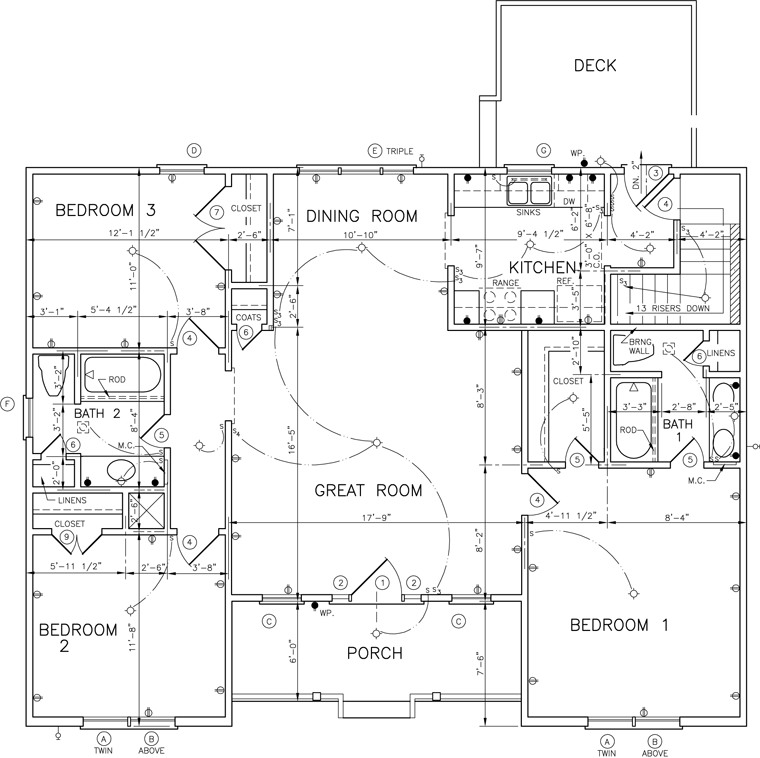 House Plan 45377 Alternate Level One