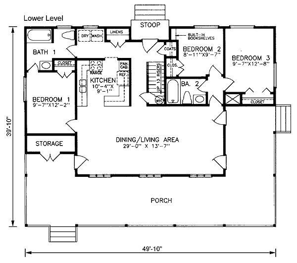 House Plan 45392 Level One