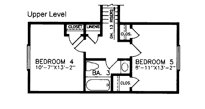 House Plan 45392 Level Two