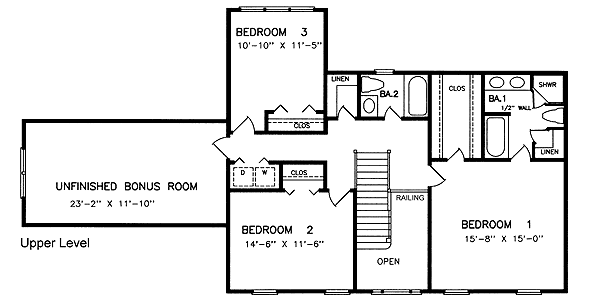 House Plan 45431 Level Two