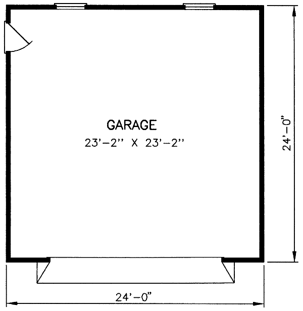 Garage Plan 45442 - 2 Car Garage Level One