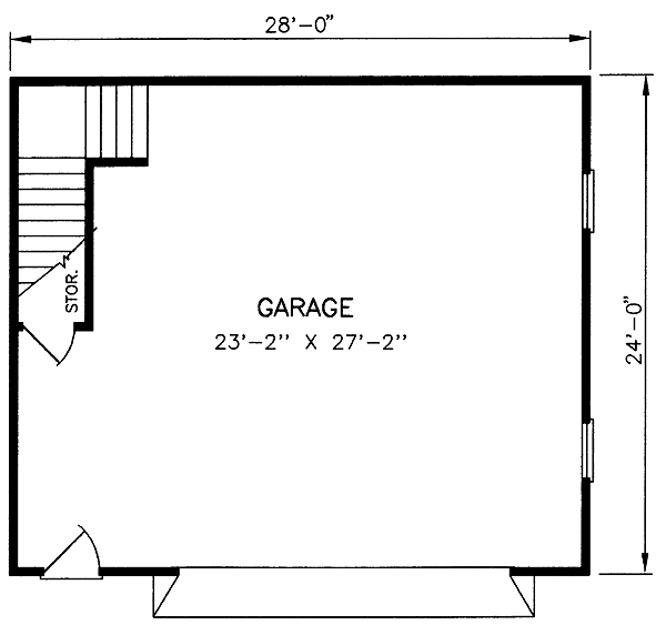 Garage Plan 45444 - 2 Car Garage Level One