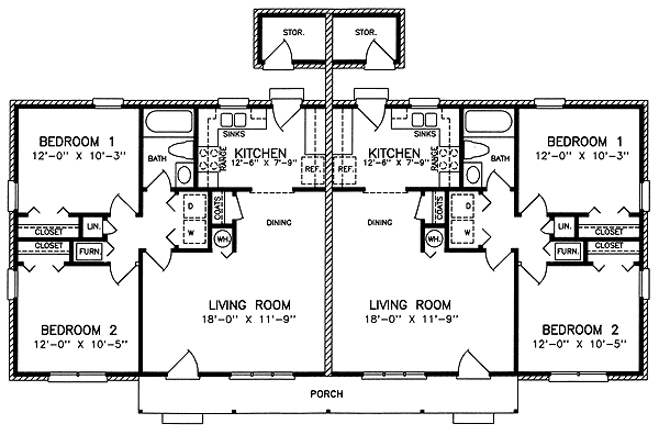 Multi-Family Plan 45445 Level One