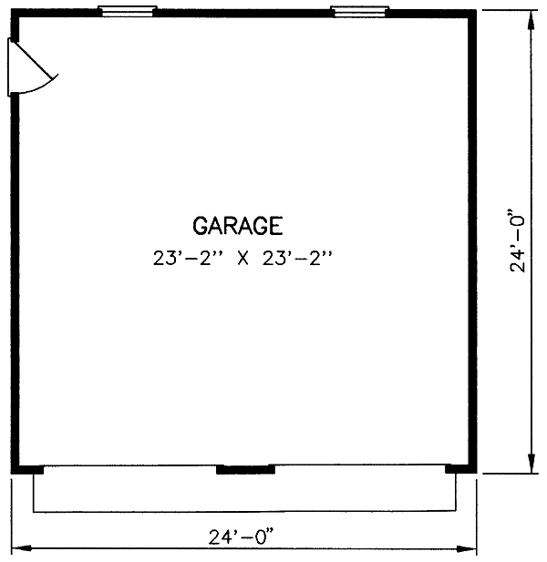 Garage Plan 45465 - 2 Car Garage Level One