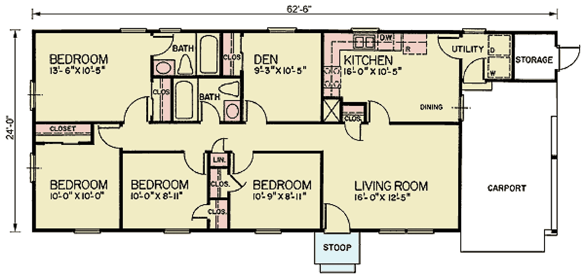 House Plan 45481 Level One