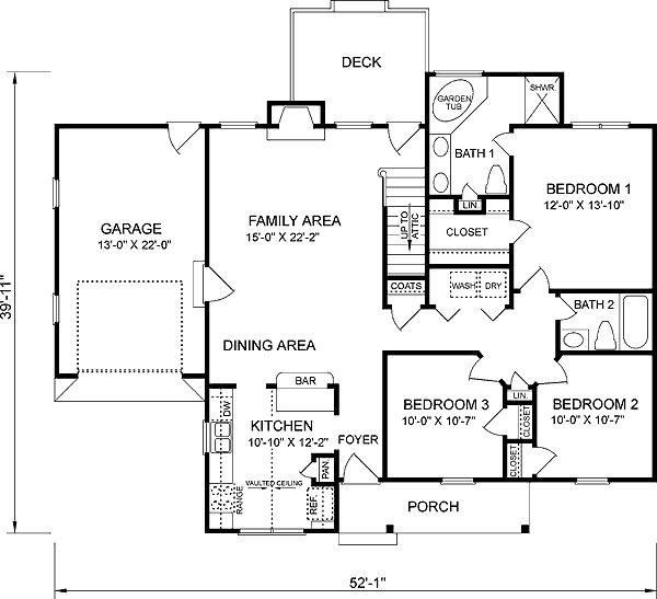 House Plan 45493 Level One