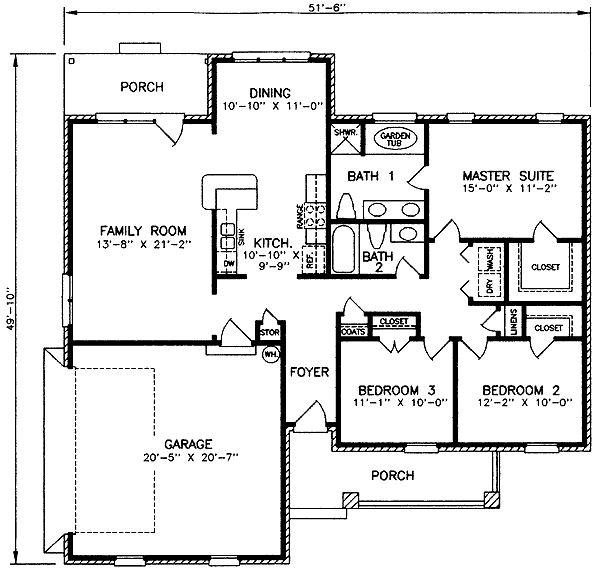 House Plan 45505 Level One
