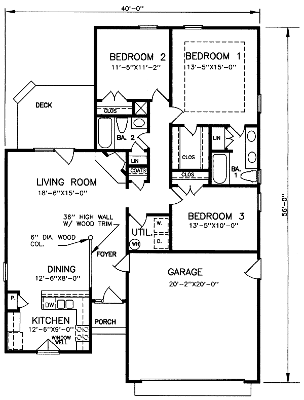 House Plan 45506 Level One