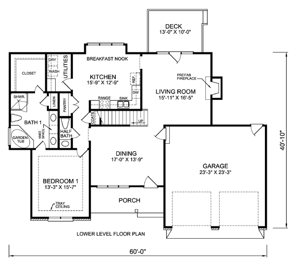 House Plan 45511 Level One