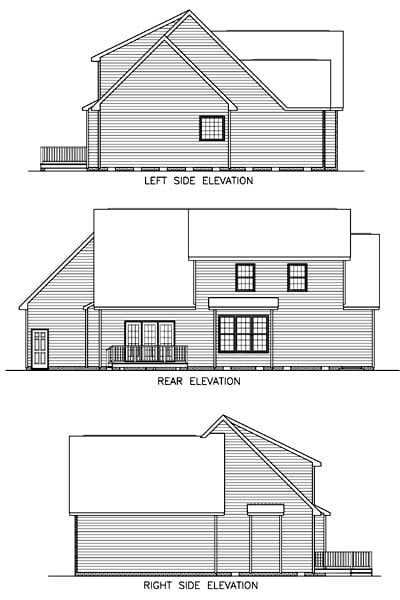 House Plan 45511 Rear Elevation