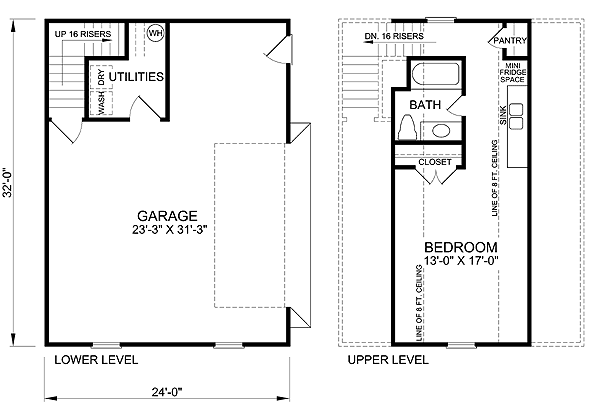 Garage Plan 45512 - 2 Car Garage Apartment Level One