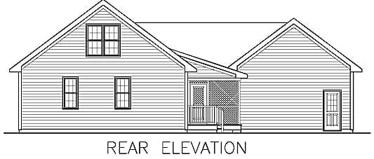 House Plan 45514 Rear Elevation