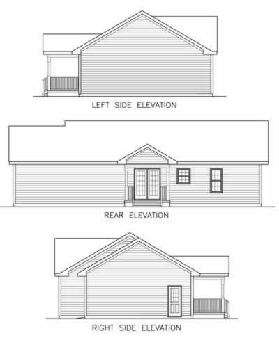 House Plan 45515 Rear Elevation