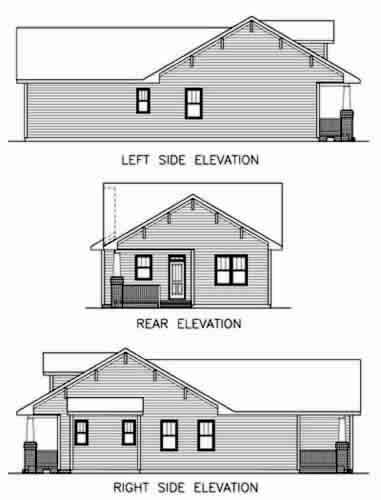 House Plan 45516 Rear Elevation