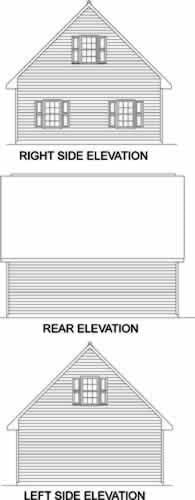 Garage Plan 45522 - 2 Car Garage Rear Elevation