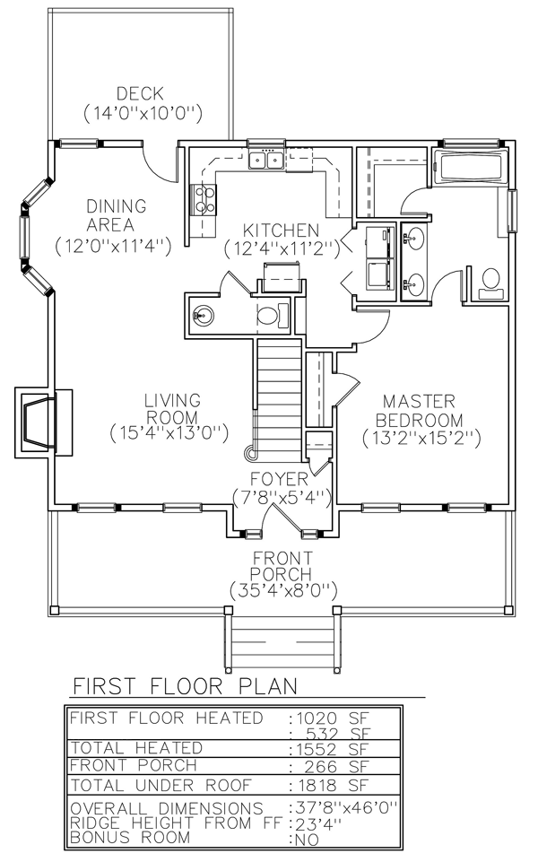 House Plan 45622 Level One