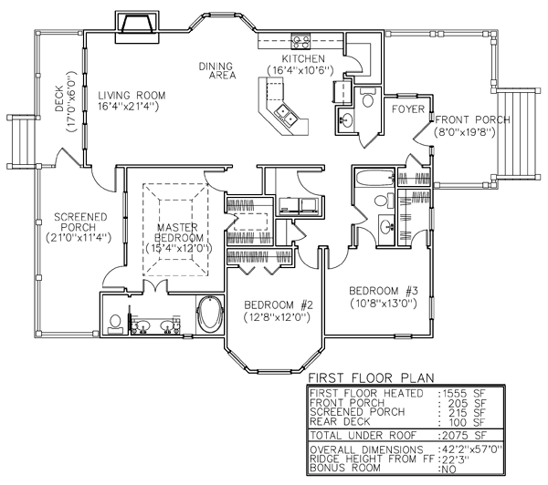 Plan 45624 | One-Story Style with 3 Bed, 3 Bath