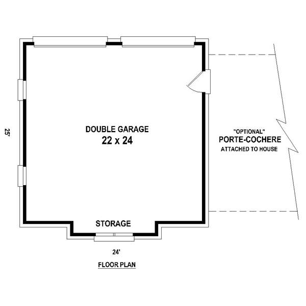 Garage Plan 45786 - 2 Car Garage Level One